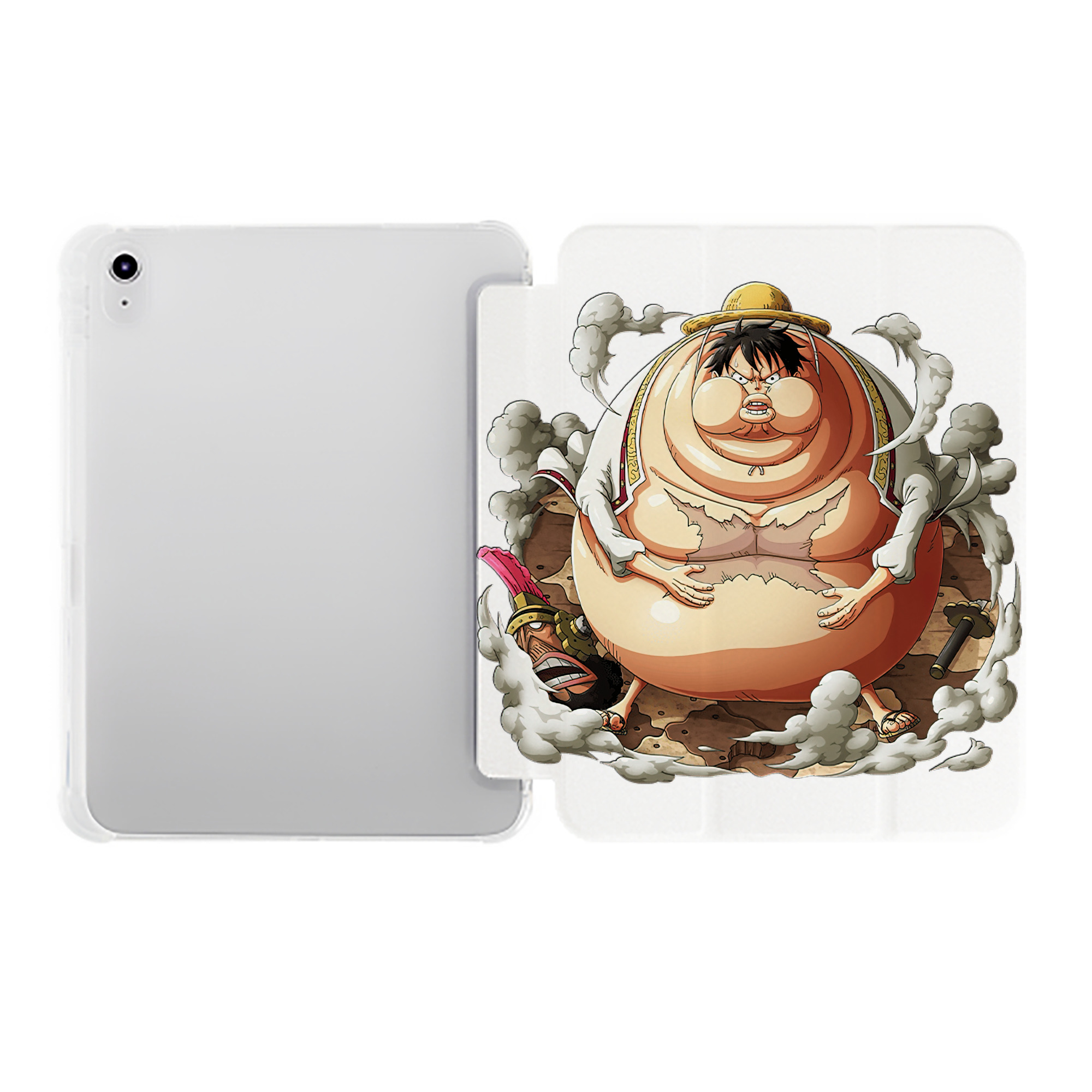 （画像用） ワンピース モンキー・D・ルフィ ONE PIECE Monkey D. Luffy IPad ケース ペン収納付き 三つ折りスタンド PUレザー×シリコン 対応機種9.5/10.5/10.9インチ